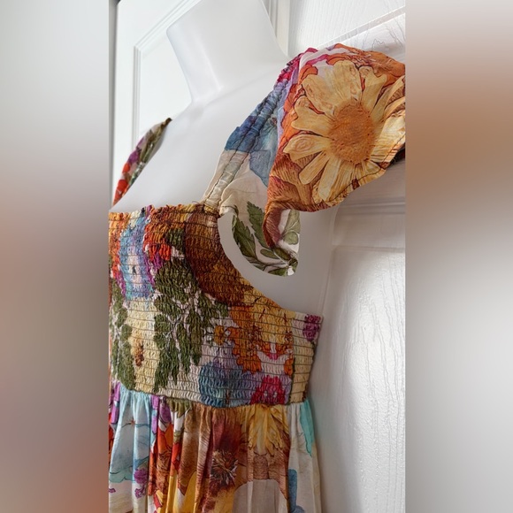 Anthropologie Moxy Collective Floral Maxi Dress Size XS Sheer - Picture 7 of 15